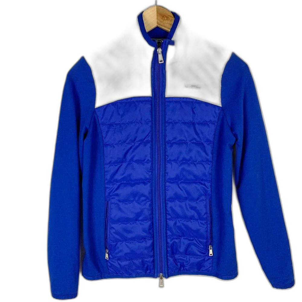 Ralph Lauren Blue Quilted Jacket Women Small Preppy Sporty Classic Athleisure